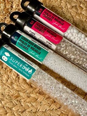 John Bead Czech Seed Beads - White & Clear Mix